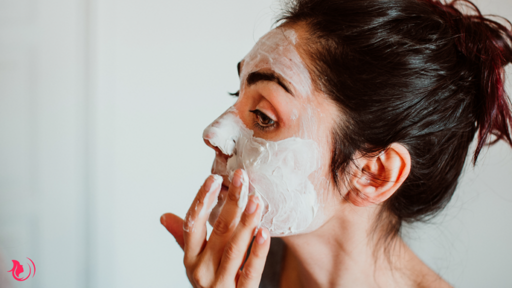 Homemade Face Mask applied on skin