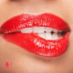 Woman biting lip